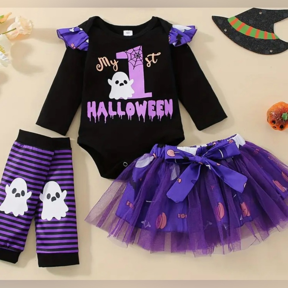 1016. 🎃 Infant Girl’s My 1st Halloween Outfit (4 pieces)